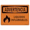 Signmission OSHA Warning Sign, 10" Height, 14" Width, Rigid Plastic, Flammable Liquids Spanish, Landscape OS-WS-P-1014-L-12618 - alternate 1